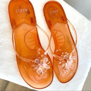 J. Crew Jelly Flip Flops Beaded Size 9